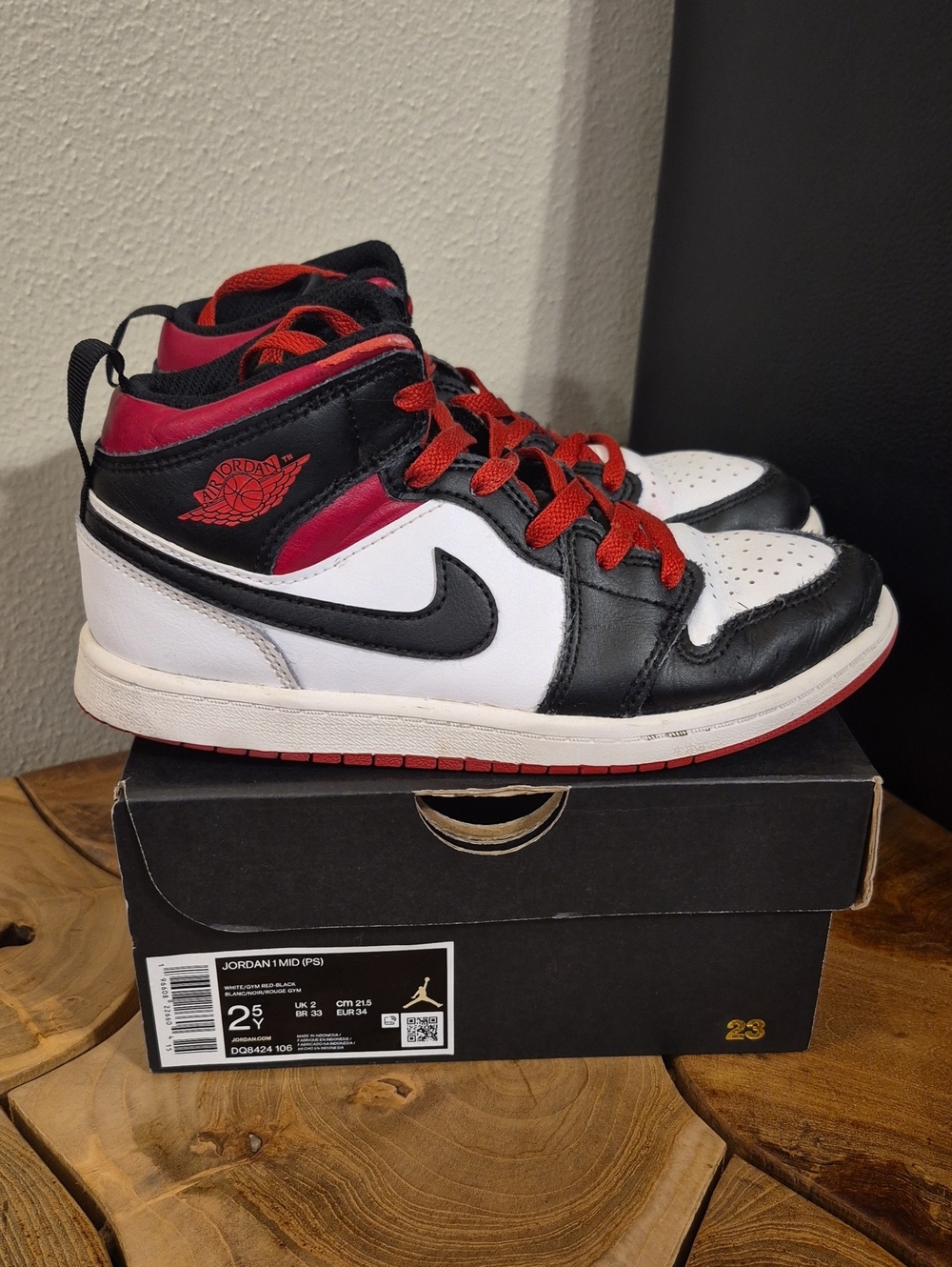 Jordan Kids Mid Top Sneakers - Black/White/Red